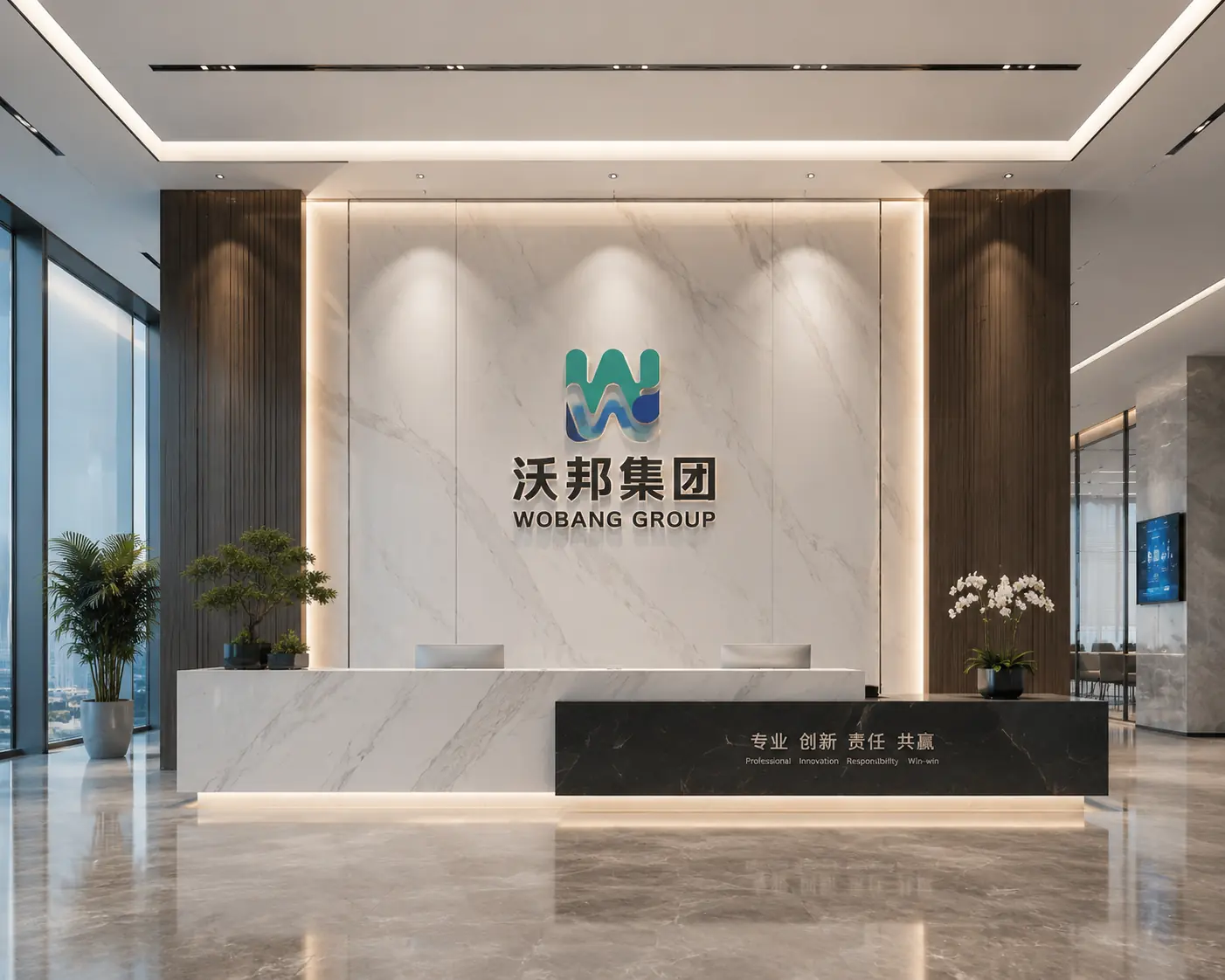 沃邦集团深圳公司前台实景